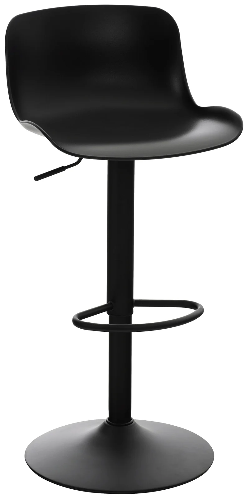 Tabouret de bar x1 hauteur réglable et siège pivotant avec siège en plastique noir métal noir 10_0004530