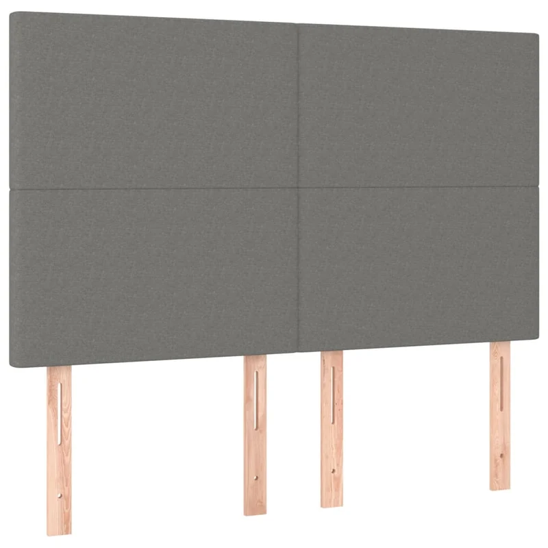 Tête de lit accessoire couchage chambre à coucher meuble 4 parties 72 x 5 x 78/88 cm tissu gris foncé TDL0206011