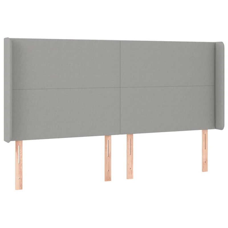 Tête de lit accessoire couchage chambre à coucher meuble à LED 203 x 16 x 118/128 cm tissu gris clair TDL0201303