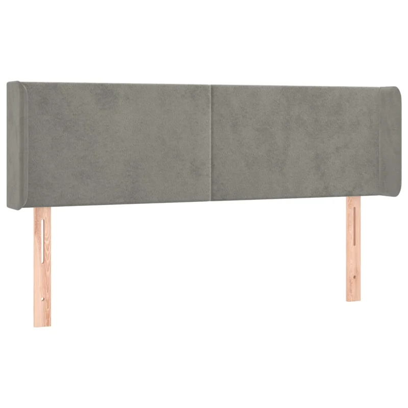 Tête de lit accessoire couchage chambre à coucher meuble à LED 147 x 16 x 78/88 cm tissu velours gris clair TDL0201370