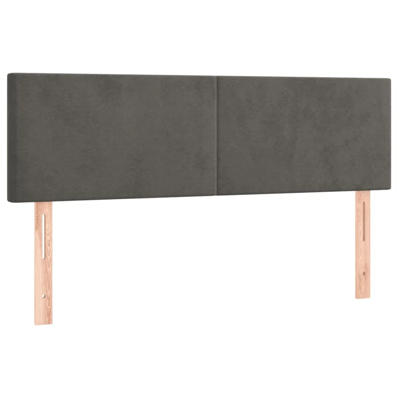 Tête de lit accessoire couchage chambre à coucher meuble 2 parties 72 x 5 x 78/88 cm tissu velours gris foncé TDL0206365