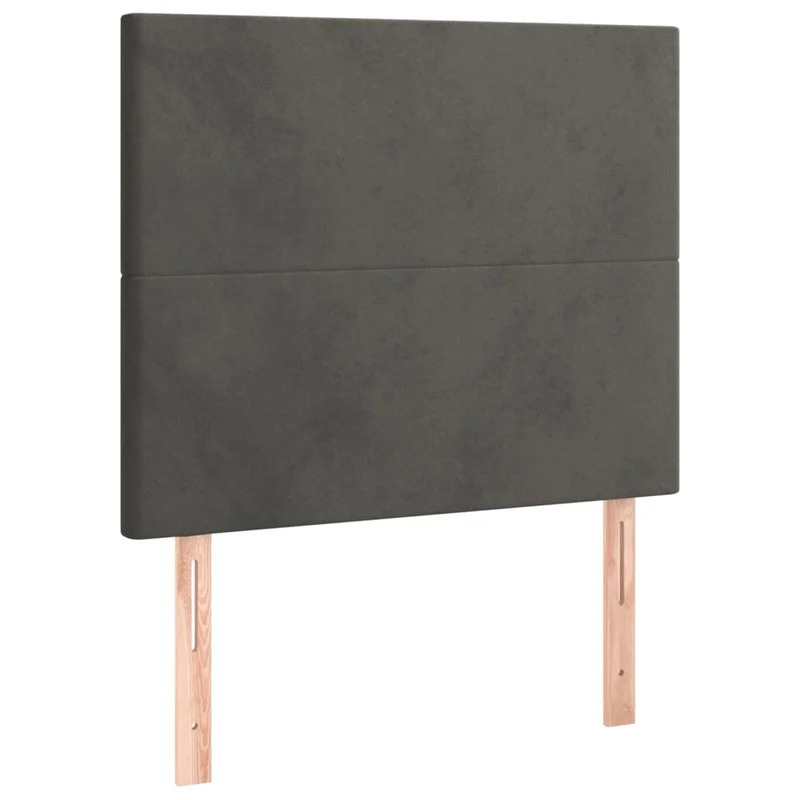 Tête de lit accessoire couchage chambre à coucher meuble à LED 80 x 5 x 118/128 cm tissu velours gris foncé TDL0201044