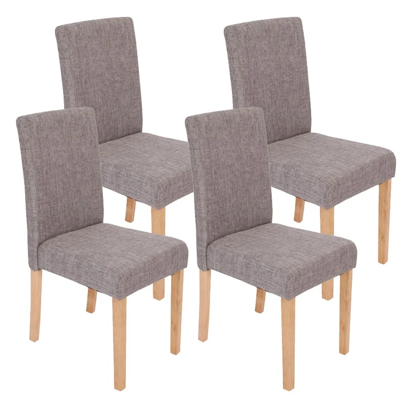 Lot de 4 chaises de salle à manger en tissu gris pieds clairs CDS04118