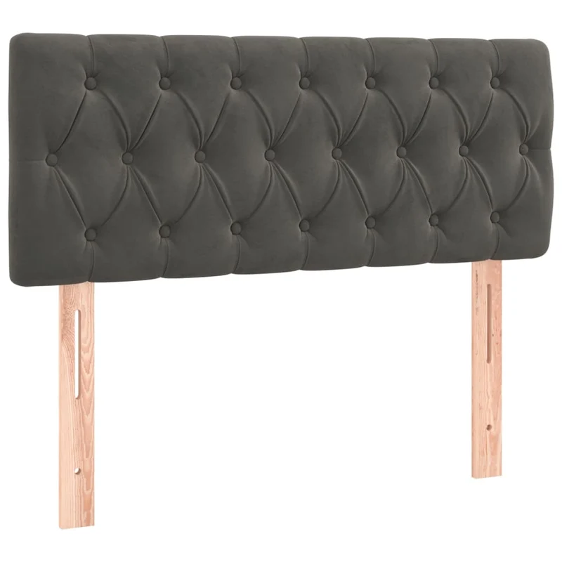 Tête de lit accessoire couchage chambre à coucher meuble 90 x 7 x 78/88 cm tissu velours gris foncé TDL0203157