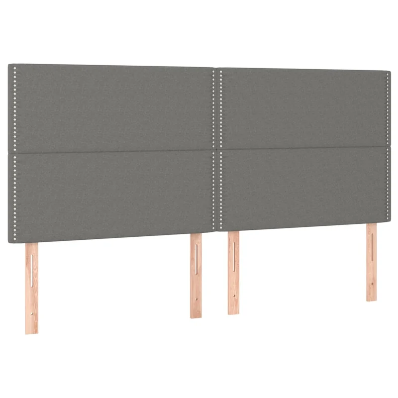 Tête de lit accessoire couchage chambre à coucher meuble à LED 200 x 5 x 118/128 cm tissu gris foncé TDL0201089