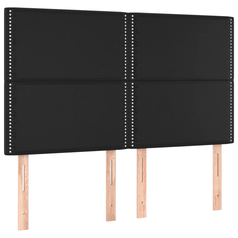 Tête de lit accessoire couchage chambre à coucher meuble à LED 144 x 5 x 118/128 cm synthétique noir TDL0200716