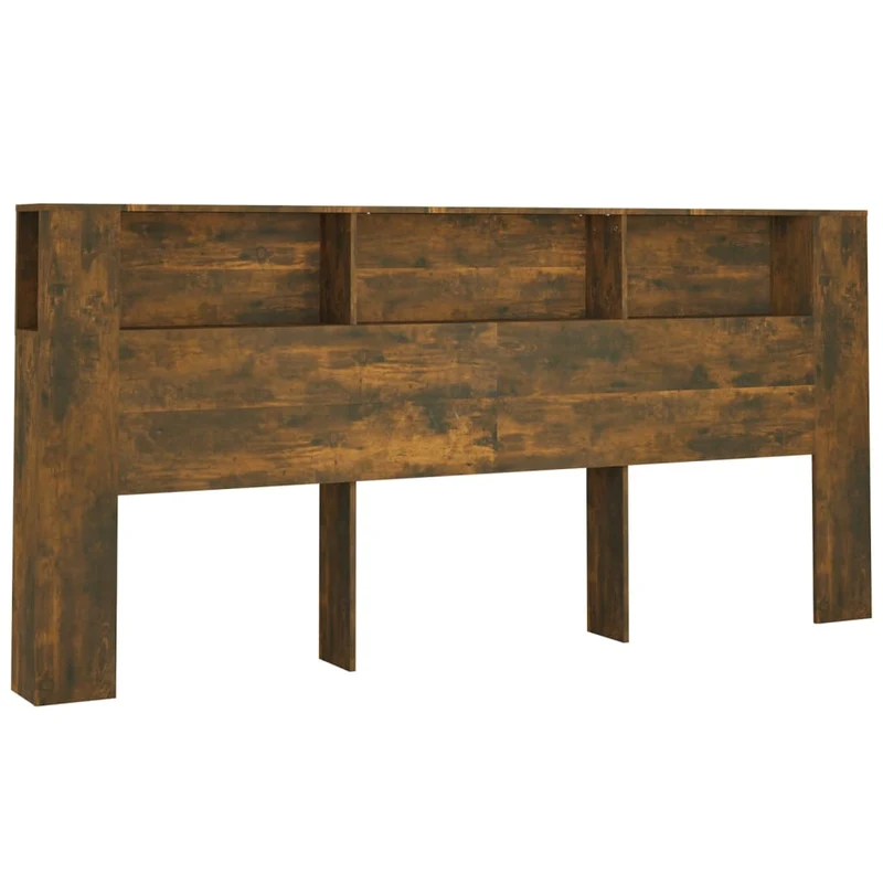 Tête de lit avec rangement accessoire de lit table de chevet étagère 220 x 18,5 x 104,5 cm MDF marron TDL0200070