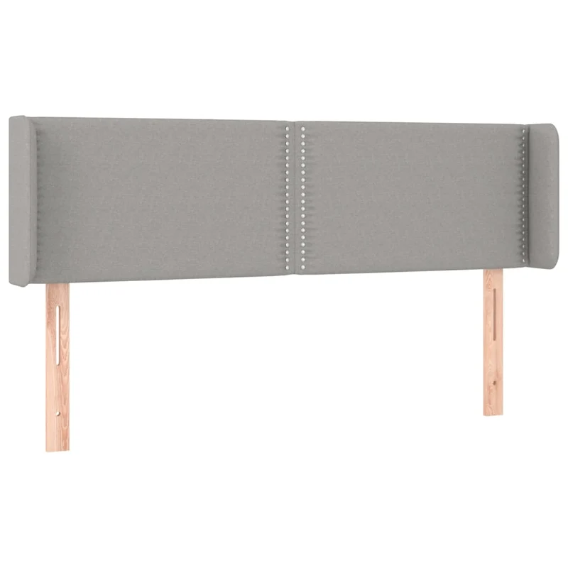Tête de lit accessoire couchage chambre à coucher meuble à LED 147 x 16 x 78/88 cm tissu gris clair TDL0201378