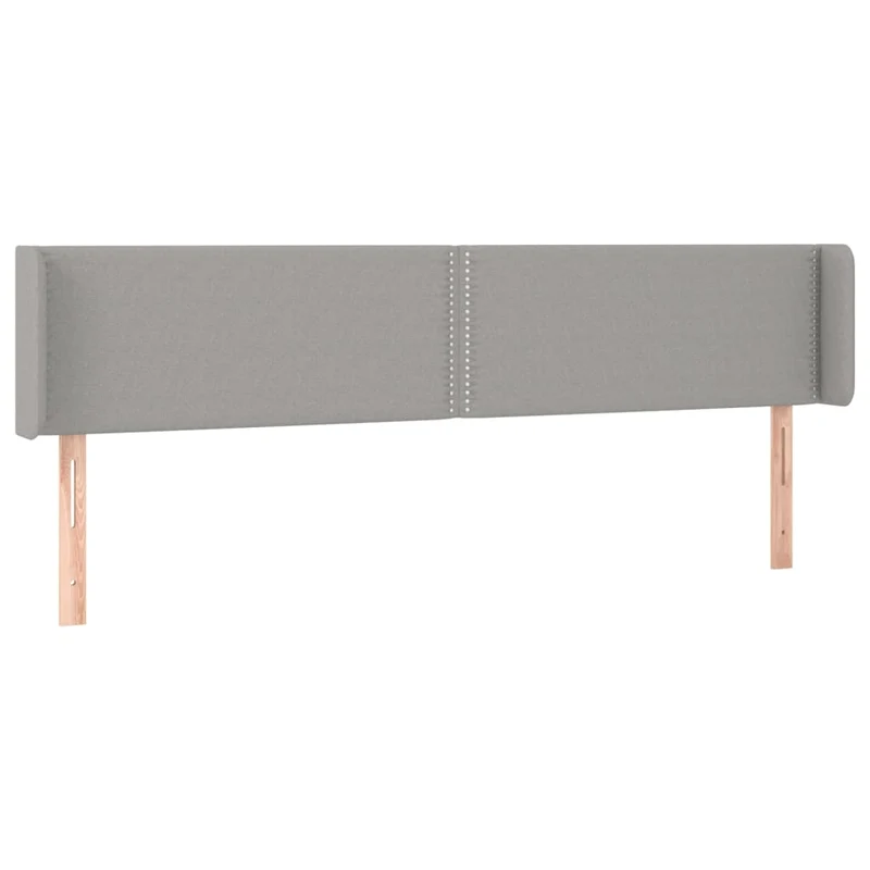 Tête de lit accessoire couchage chambre à coucher meuble à LED 203 x 16 x 78/88 cm tissu gris clair TDL0201295