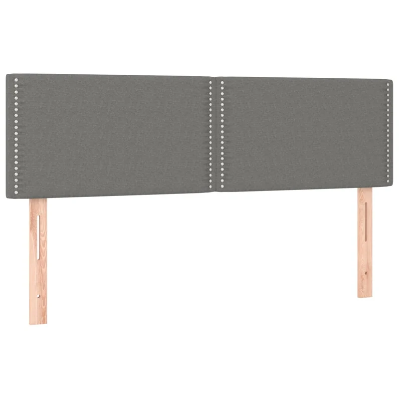 Tête de lit accessoire couchage chambre à coucher meuble à LED 144 x 5 x 78/88 cm tissu gris foncé TDL0201154