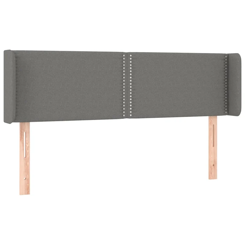 Tête de lit accessoire couchage chambre à coucher meuble à LED 147 x 16 x 78/88 cm tissu gris foncé TDL0201134