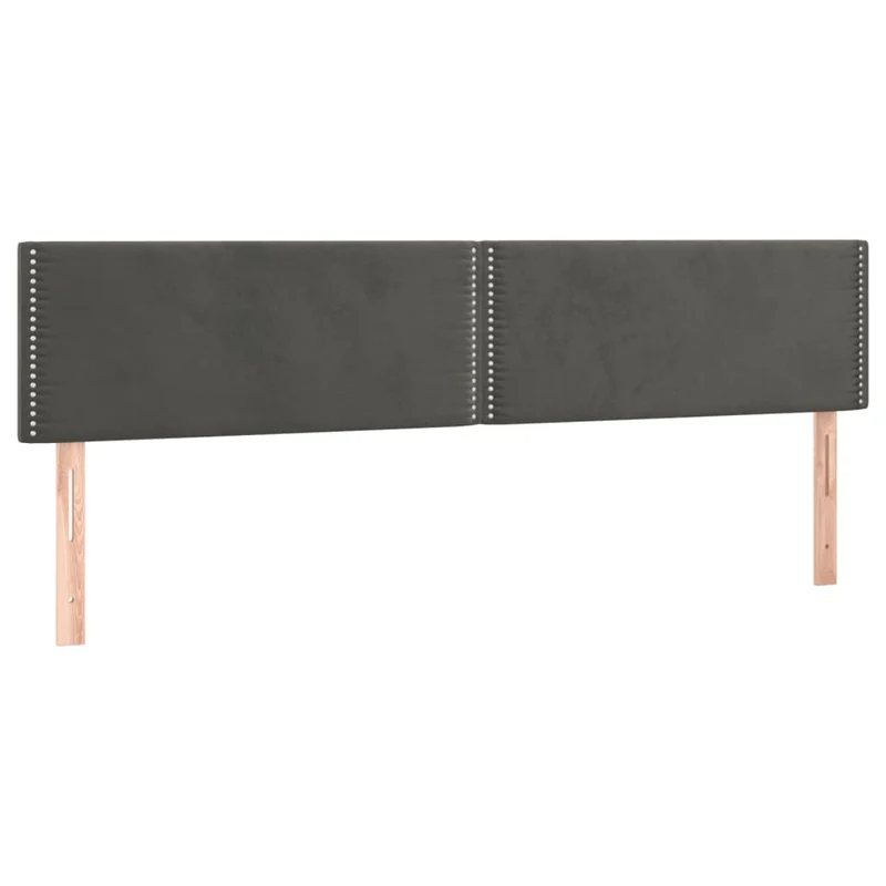 Tête de lit accessoire couchage chambre à coucher meuble à LED 200 x 5 x 78/88 cm tissu velours gris foncé TDL0201072