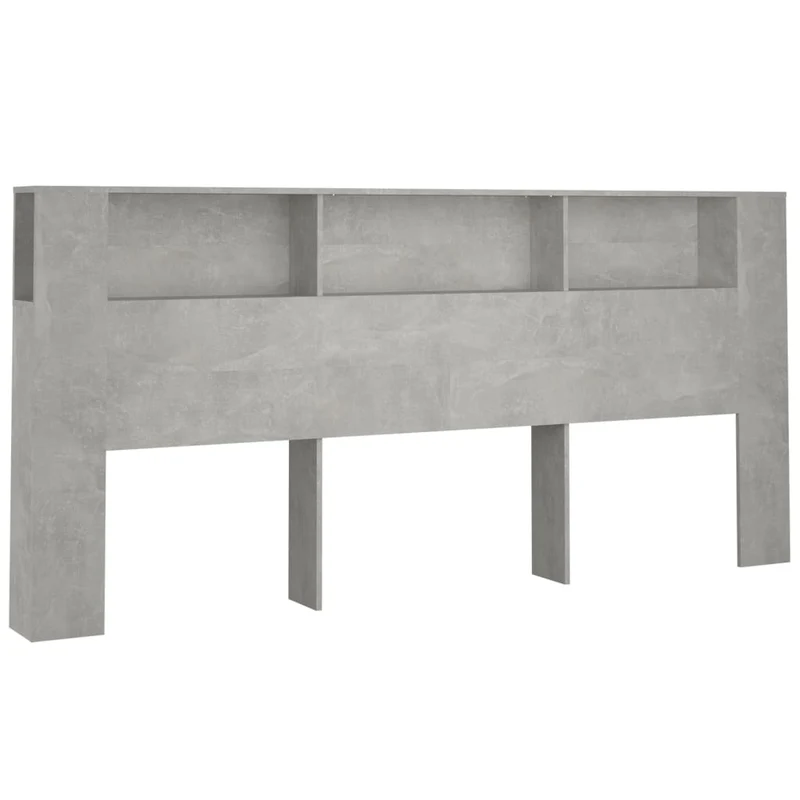 Tête de lit avec rangement accessoire de lit table de chevet étagère 220 x 18,5 x 104,5 cm MDF gris TDL0200030