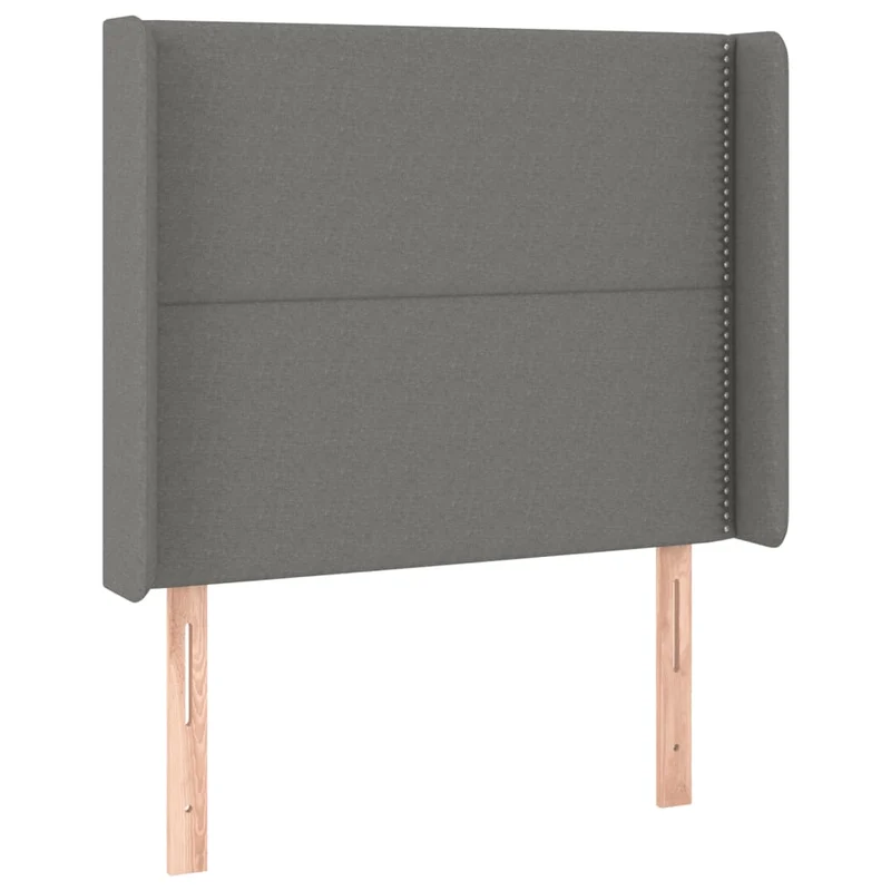Tête de lit accessoire couchage chambre à coucher meuble à LED 103 x 16 x 118/128 cm tissu gris foncé TDL0201183