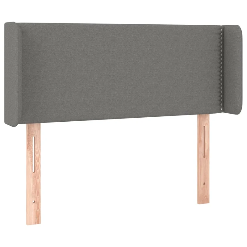 Tête de lit accessoire couchage chambre à coucher meuble à LED 103 x 16 x 78/88 cm tissu gris foncé TDL0201173