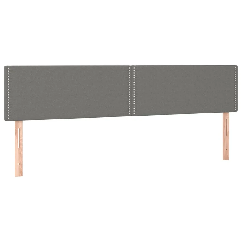 Tête de lit accessoire couchage chambre à coucher meuble à LED 200 x 5 x 78/88 cm tissu gris foncé TDL0201077