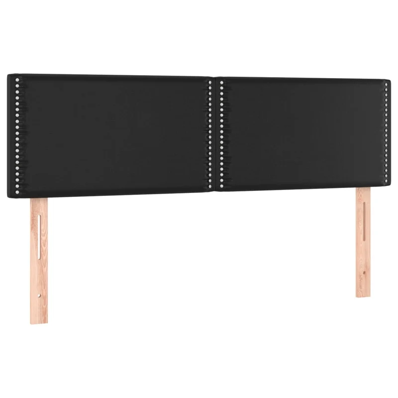 Tête de lit accessoire couchage chambre à coucher meuble à LED 144 x 5 x 78/88 cm synthétique noir TDL0200711