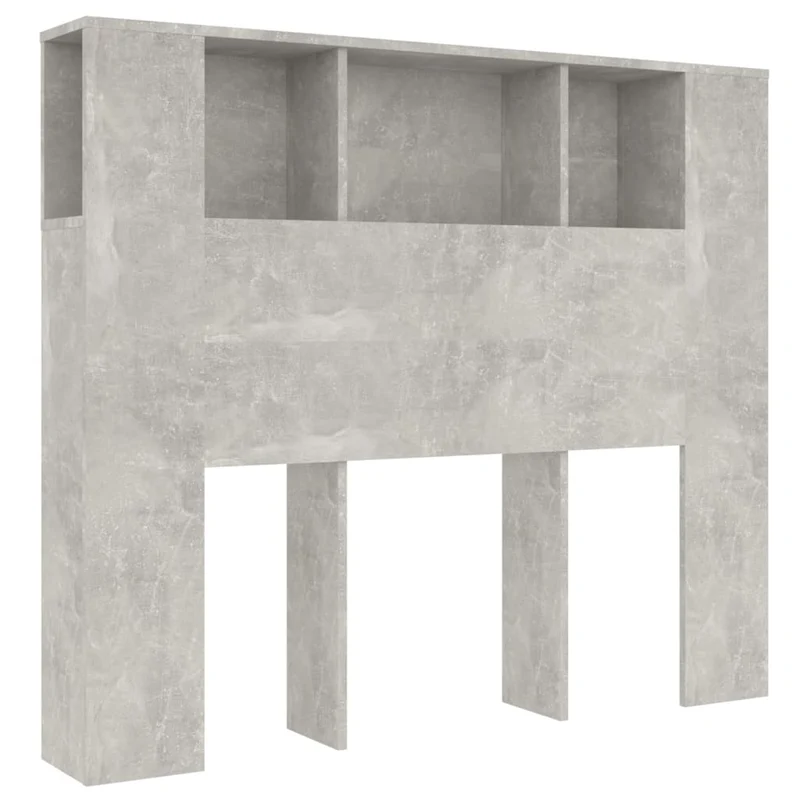 Tête de lit avec rangement accessoire de lit table de chevet étagère 120 x 18,5 x 104,5 cm MDF gris TDL0200040