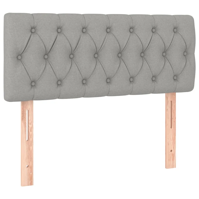 Tête de lit accessoire couchage chambre à coucher meuble à LED 90 x 7 x 78/88 cm tissu gris clair TDL0201230