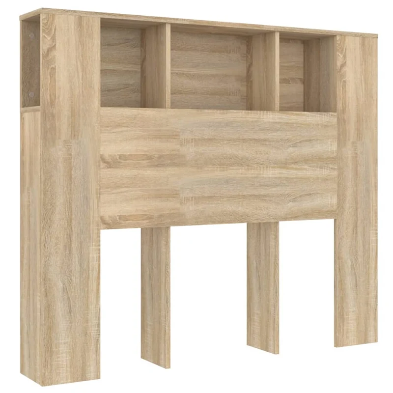 Tête de lit avec rangement accessoire de lit table de chevet étagère 120 x 18,5 x 104,5 cm MDF couleur chêne TDL0200052
