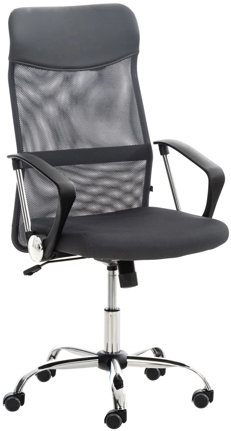 Fauteuil de bureau sur roulettes mécanisme de bascule revêtue d'une maille grise 10_0002714