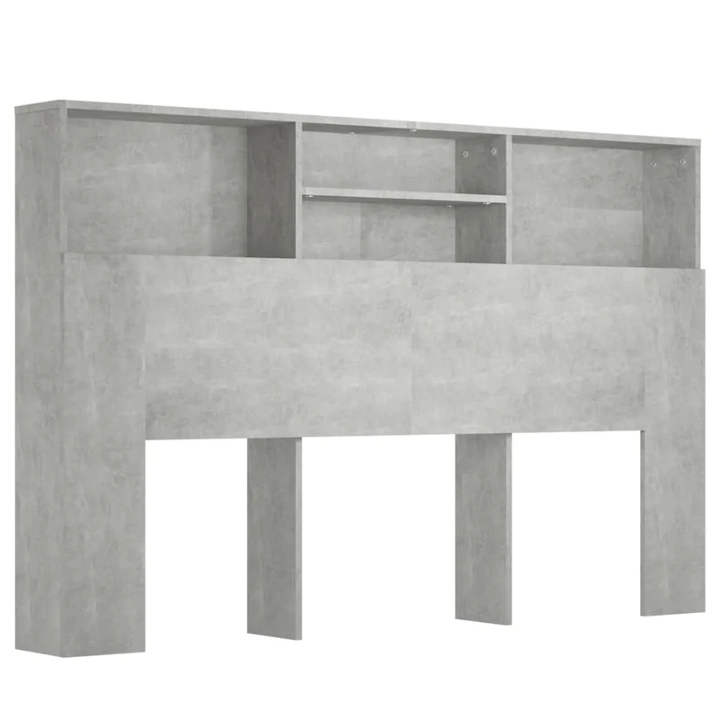Tête de lit avec rangement accessoire de lit table de chevet étagère 160 x 19 x 103,5 cm MDF gris TDL0200035