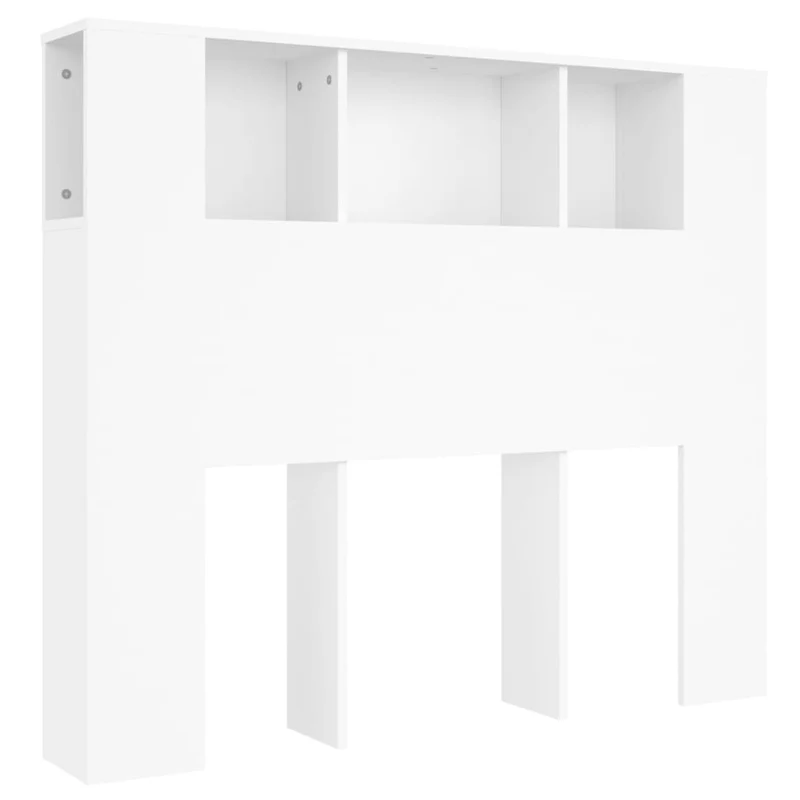 Tête de lit avec rangement accessoire de lit table de chevet étagère 120 x 18,5 x 104,5 cm MDF blanc TDL0200110
