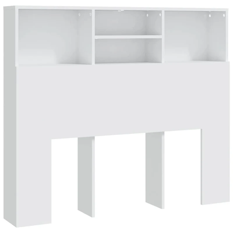 Tête de lit avec rangement accessoire de lit table de chevet étagère 120 x 19 x 103,5 cm MDF blanc TDL0200109