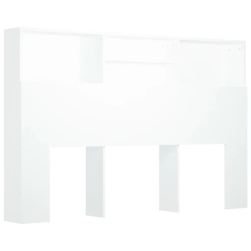 Tête de lit avec rangement accessoire de lit table de chevet étagère 160 x 19 x 103,5 cm MDF blanc TDL0200105
