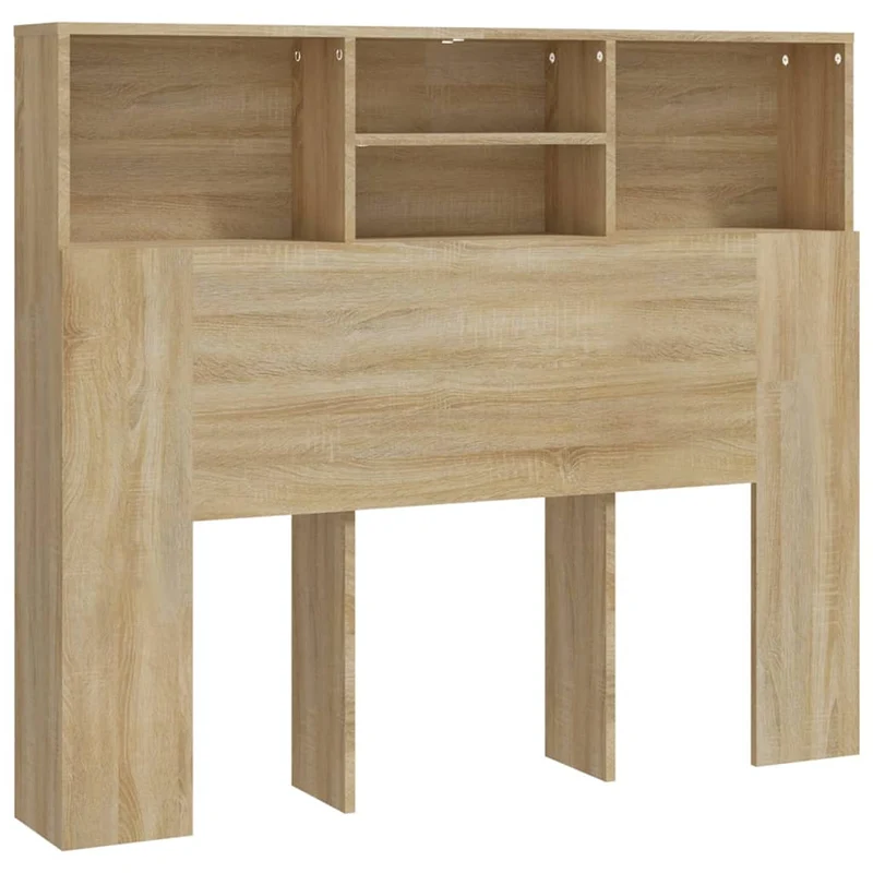 Tête de lit avec rangement accessoire de lit table de chevet étagère 120 x 19 x 103,5 cm MDF couleur chêne TDL0200051