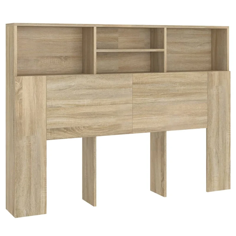 Tête de lit avec rangement accessoire de lit table de chevet étagère 140 x 19 x 103,5 cm MDF couleur chêne TDL0200049
