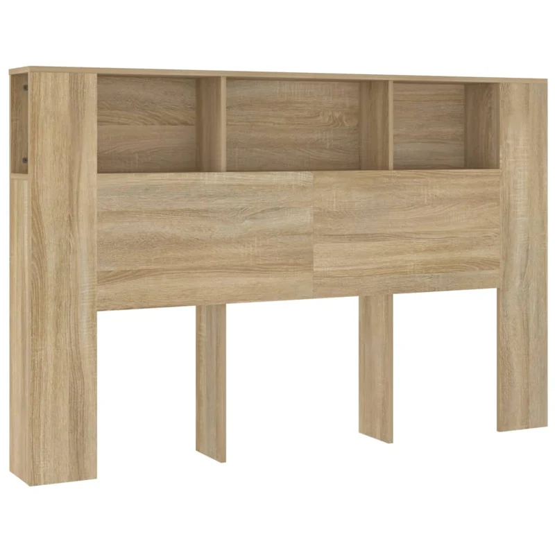 Tête de lit avec rangement accessoire de lit table de chevet étagère 160 x 18,5 x 104,5 cm MDF couleur chêne TDL0200048