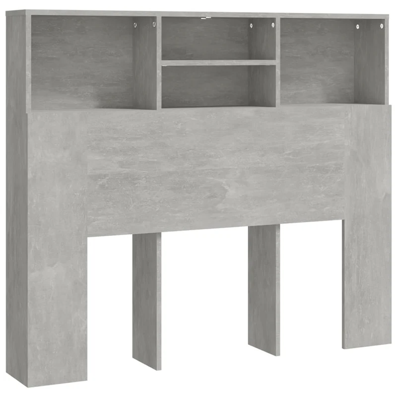 Tête de lit avec rangement accessoire de lit table de chevet étagère 120 x 19 x 103,5 cm MDF gris TDL0200039
