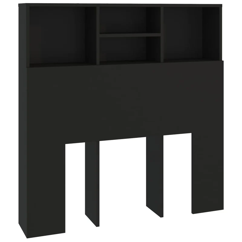 Tête de lit avec rangement accessoire de lit table de chevet étagère 100 x 19 x 103,5 cm MDF noir TDL0200027