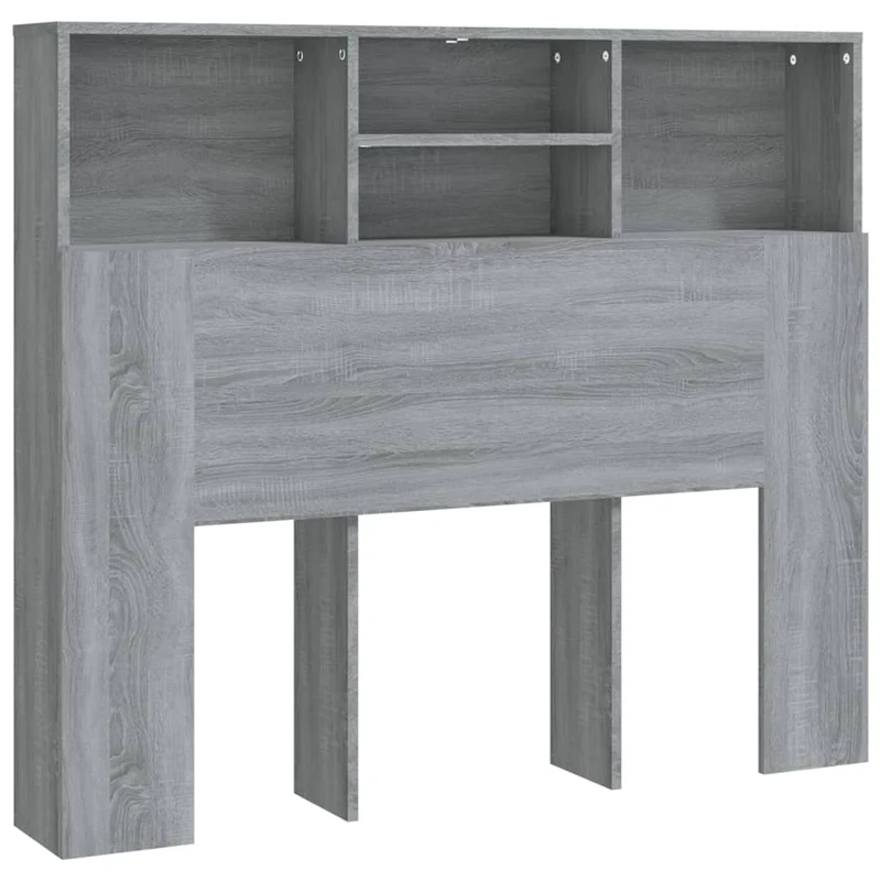 Tête de lit avec rangement accessoire de lit table de chevet étagère 120 x 19 x 103,5 cm MDF gris TDL0200011