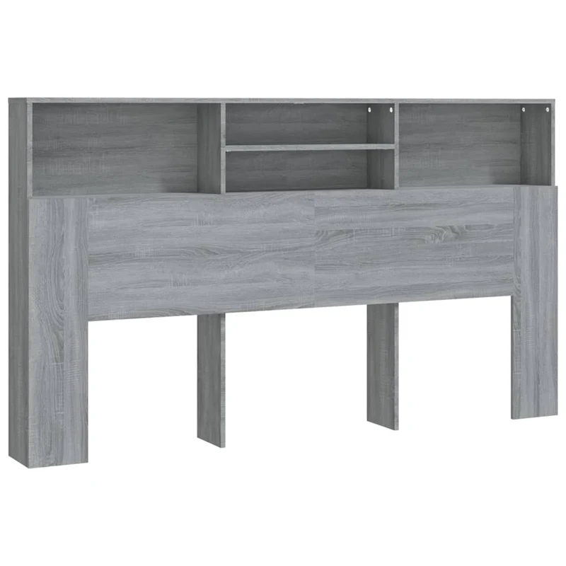 Tête de lit avec rangement accessoire de lit table de chevet étagère 180 x 19 x 103,5 cm MDF gris TDL0200005