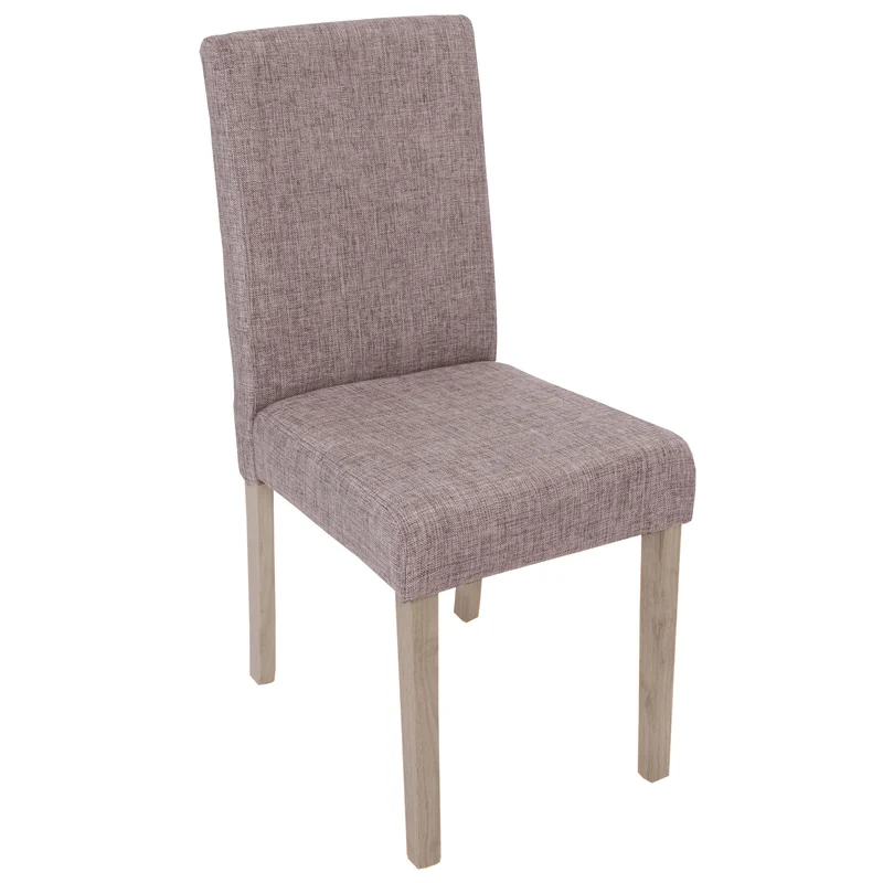 Lot de 2 chaises de salle à manger cuisine en tissu gris pieds en bois clair 04_0000431