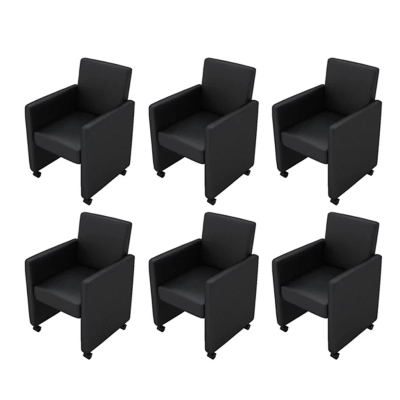 Lot de 6 chaises de salle à manger cuisine design moderne confortable en synthétique noir CDS022678