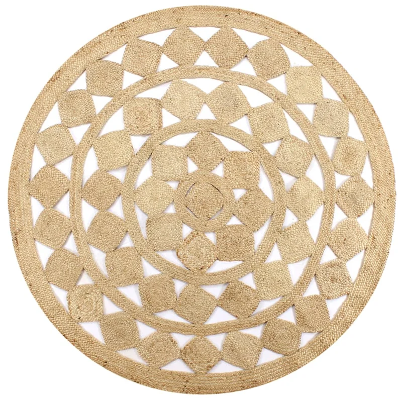 Tapis fait à la main Jute tressée 90 cm DEC023505