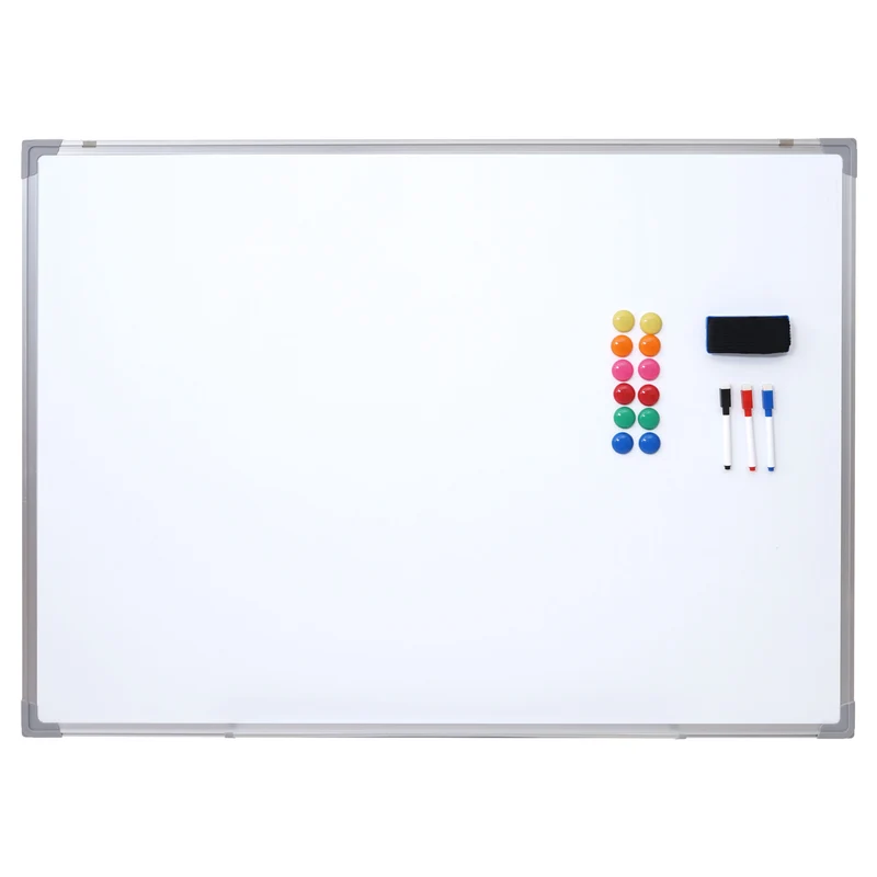Tableau blanc magnétique mémo panneau d'affichage accessoires inclus 110x80cm 04_0005117