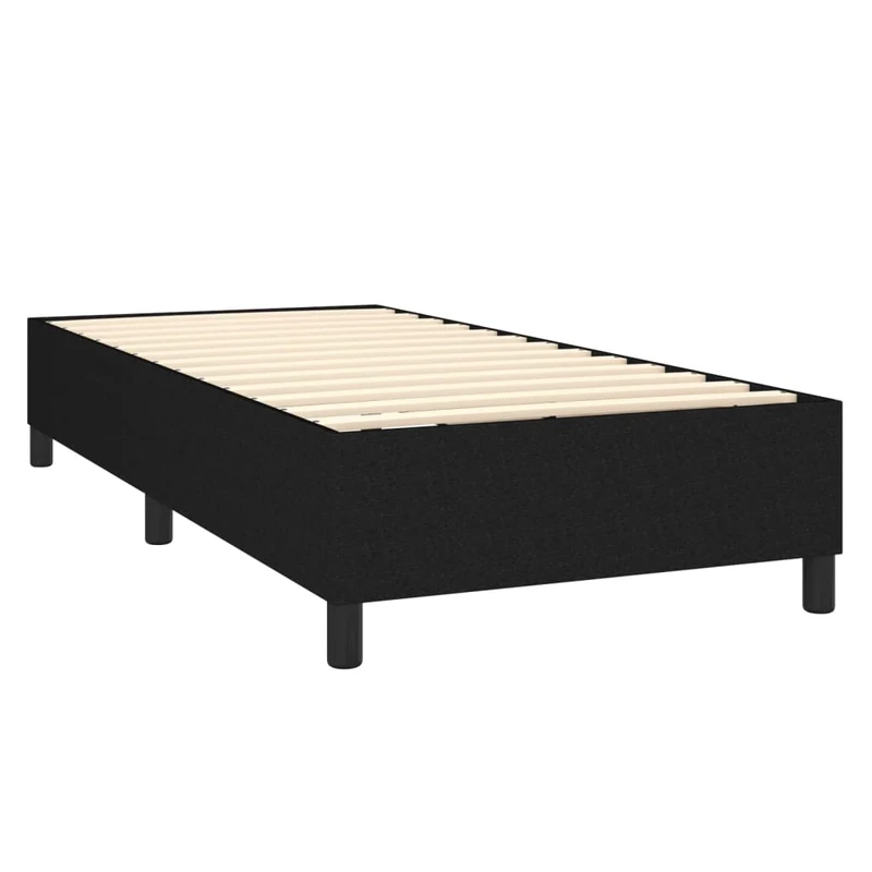 Sommier à lattes sur pieds cadre de lit 80x200 cm tissu noir TDL0206985