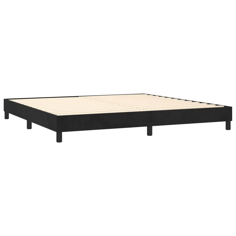 Sommier à lattes sur pieds cadre de lit 200x200 cm velours noir TDL0206989
