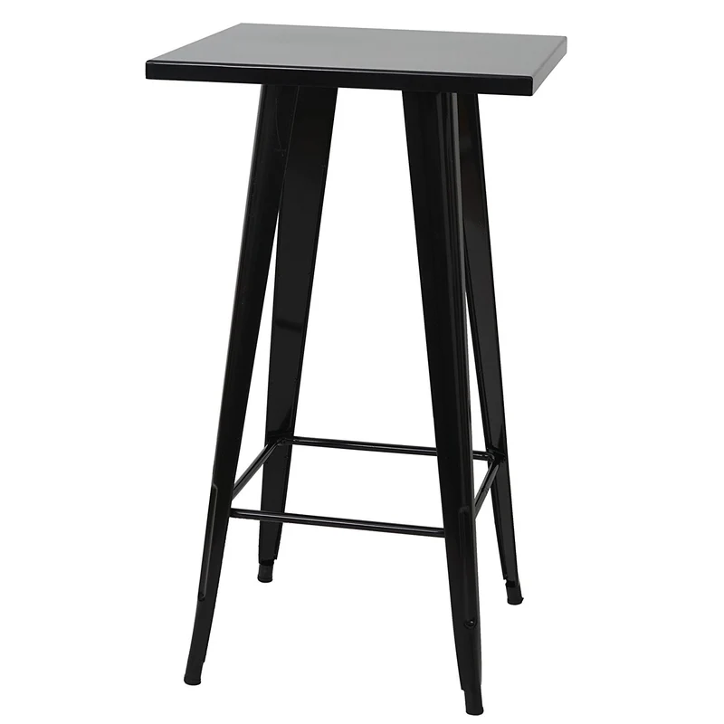 Table haute mange debout style industriel en métal noir TAB04008