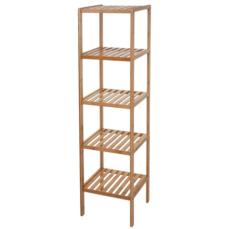 Étagère rangement salle de bain en bambou 5 niveaux SDB04025