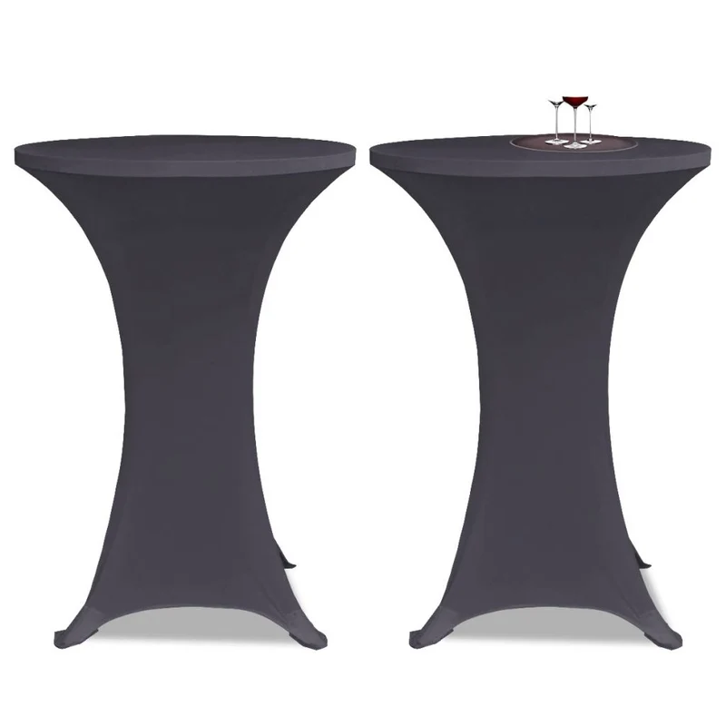 Housse de table extensible 60 cm 2 pcs Anthracite DEC022377