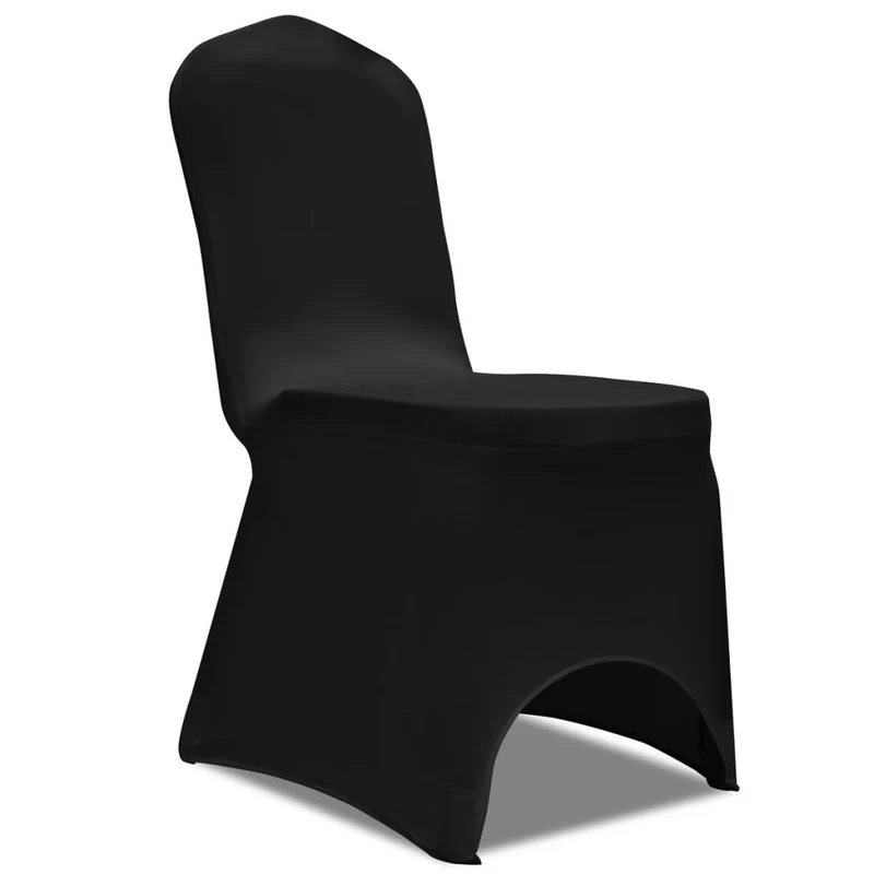 Housse de chaise extensible 100 pcs Noir DEC022502