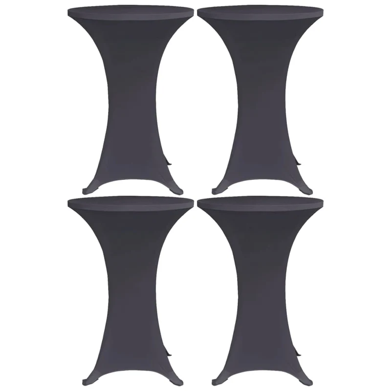 Housses de table extensible 4 pièces 80 cm Anthracite DEC022519