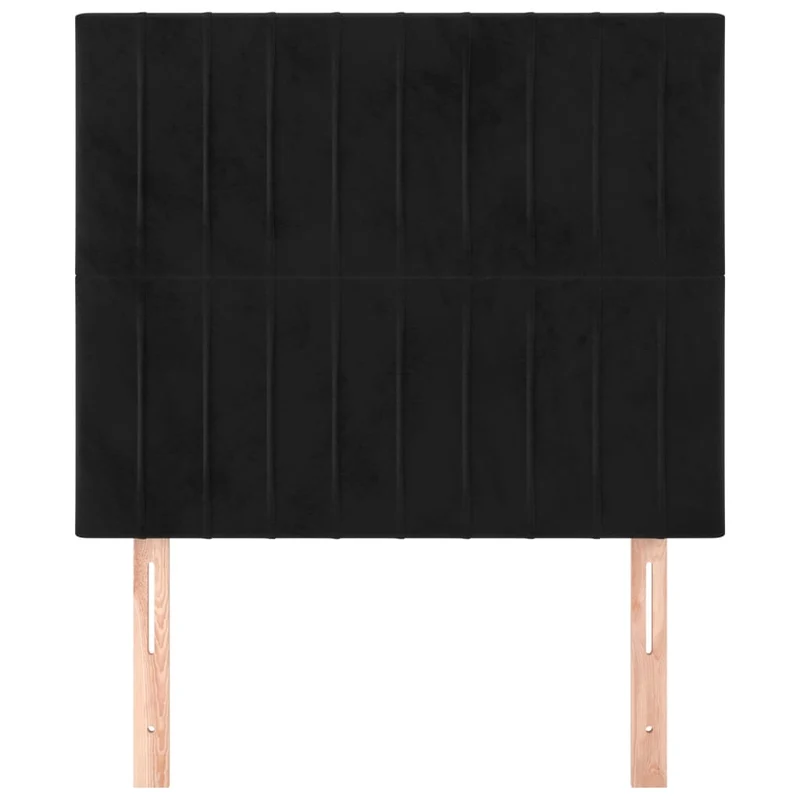 Tête de lit accessoire couchage chambre à coucher meuble 2 parties 100 x 5 x 78/88 cm tissu velours noir TDL0206271