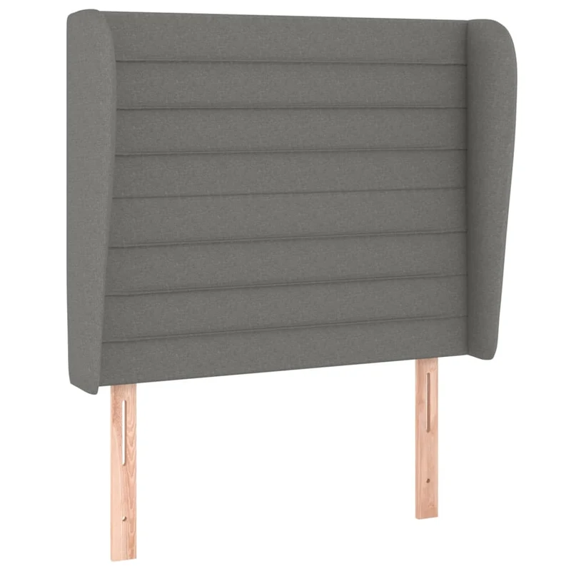 Tête de lit accessoire couchage chambre à coucher meuble avec rebord latéral 103 x 23 x 118/128 cm tissu gris foncé TDL0205051