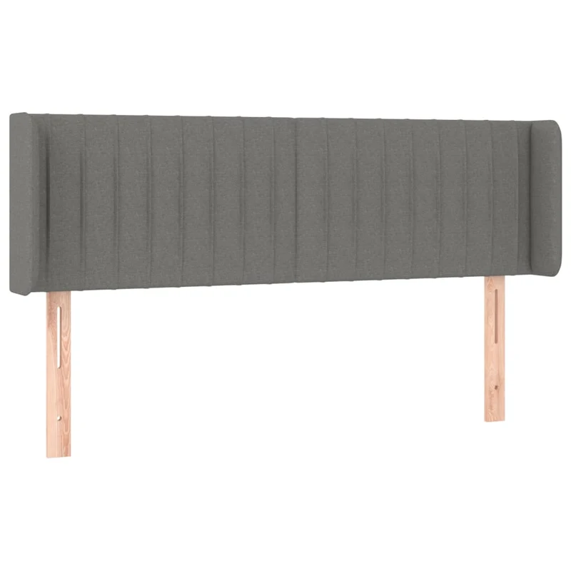 Tête de lit accessoire couchage chambre à coucher meuble avec rebord latéral 147 x 16 x 78/88 cm tissu gris foncé TDL0205014